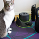 Blurry, uncooperative 18-pound cat for scale. My cat is huge, but so is the KettlebellConnect.